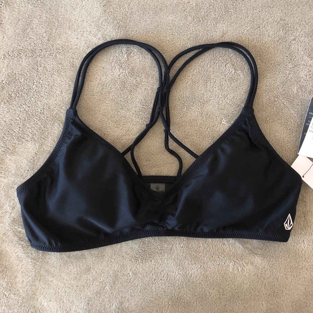 Volcom Simply Solid V Neck Bikini Top
